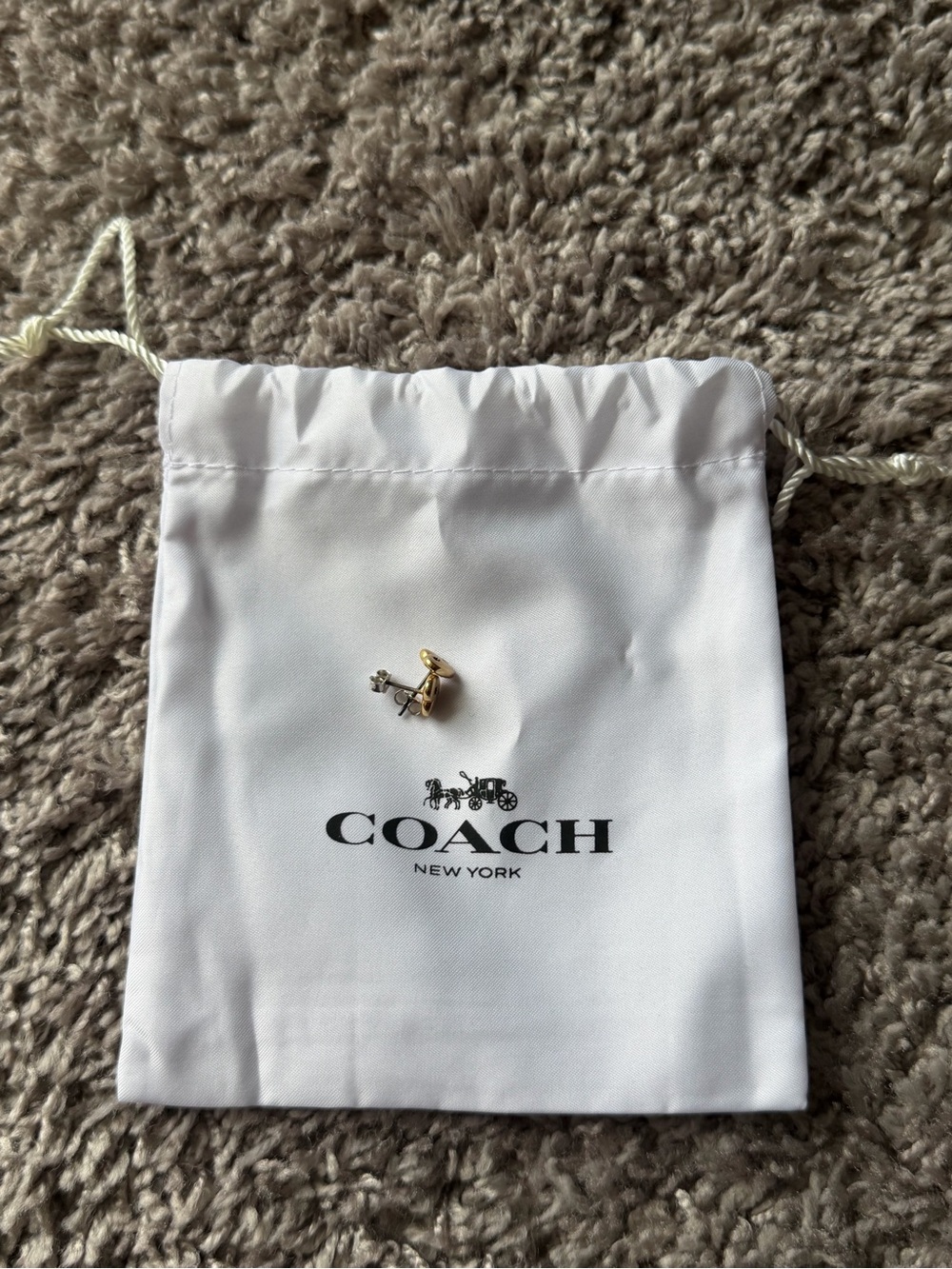 COACH Outlet Gold Heart Stud Earrings